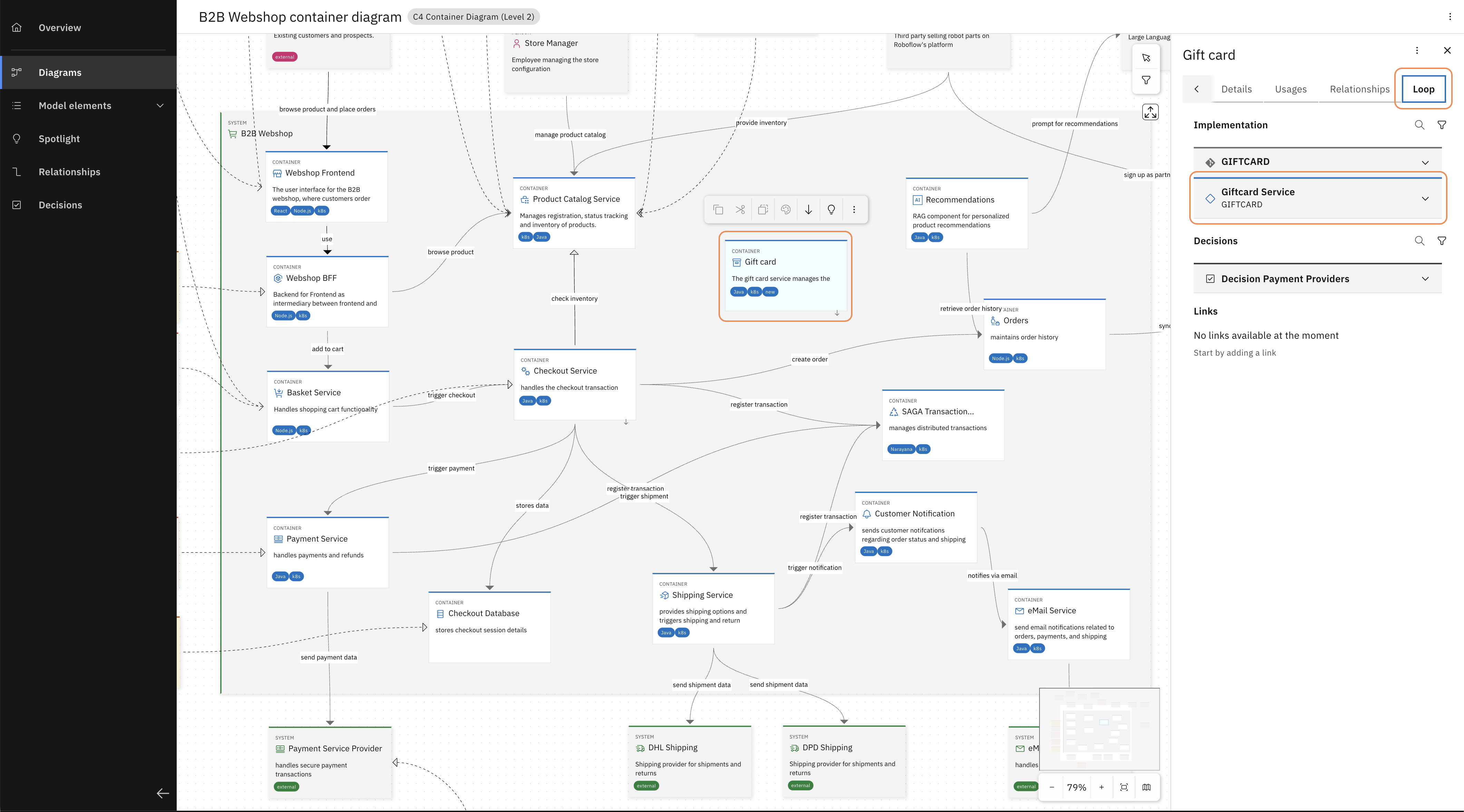 Select Gift Card on L2 diagram