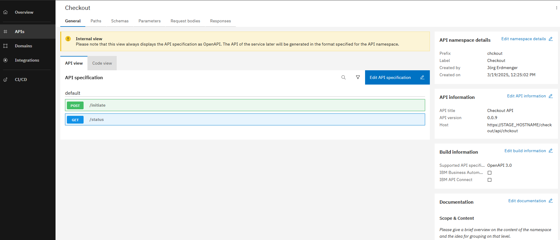 API Namespace
