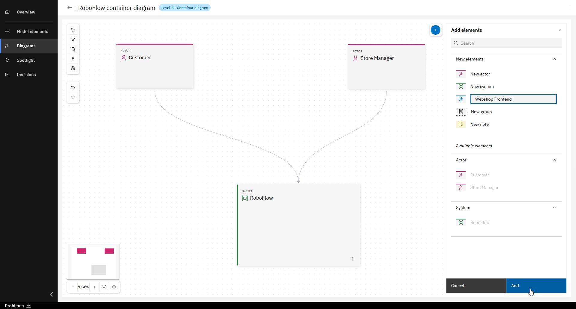 Add model element Screenshot 4