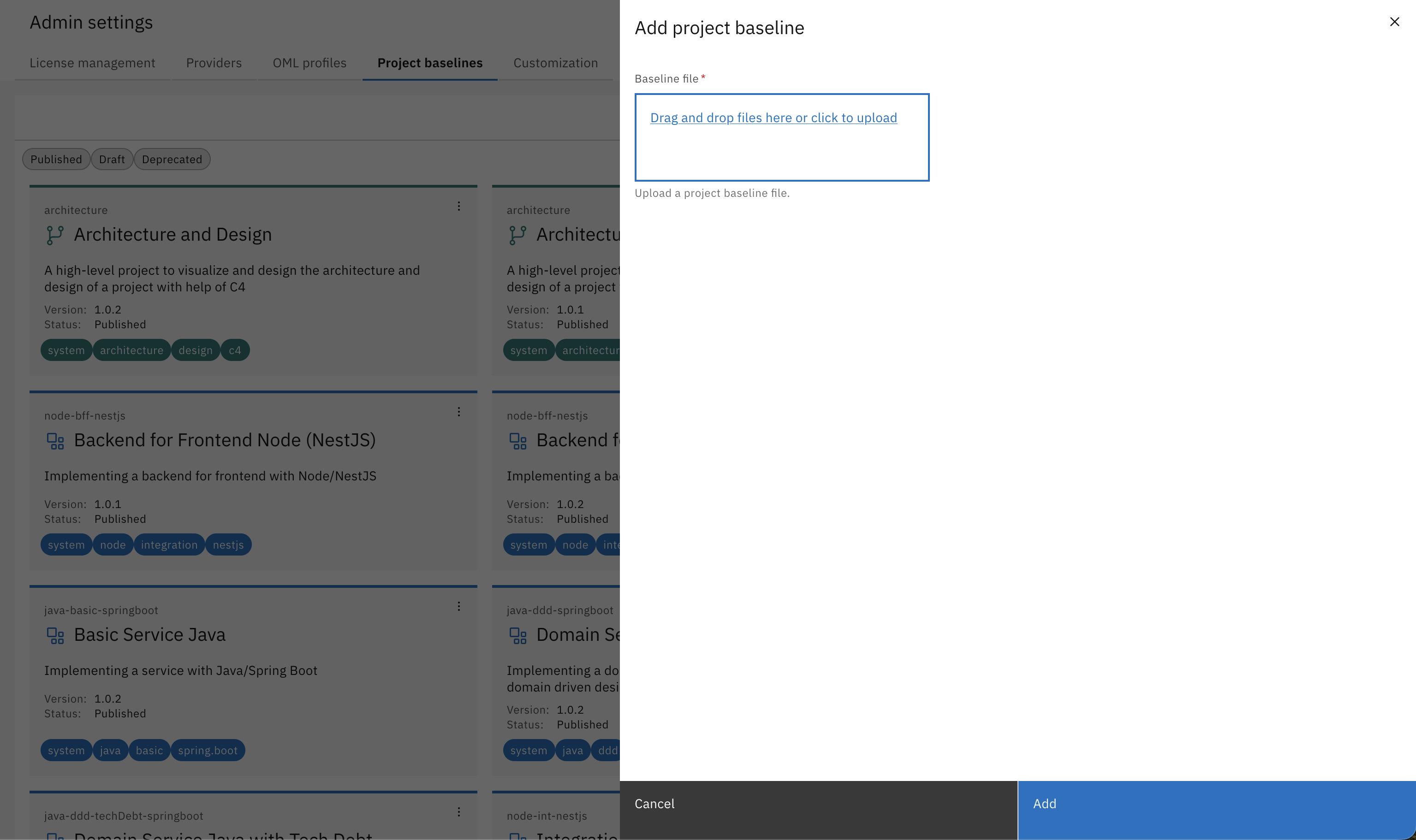 Upload Project Baseline to the Workbench 2