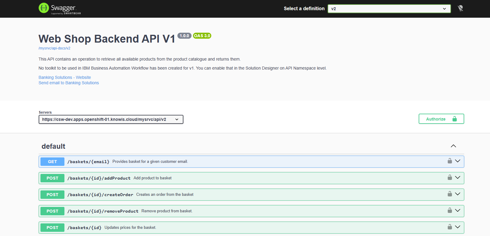 Swagger UI Screenshot 5