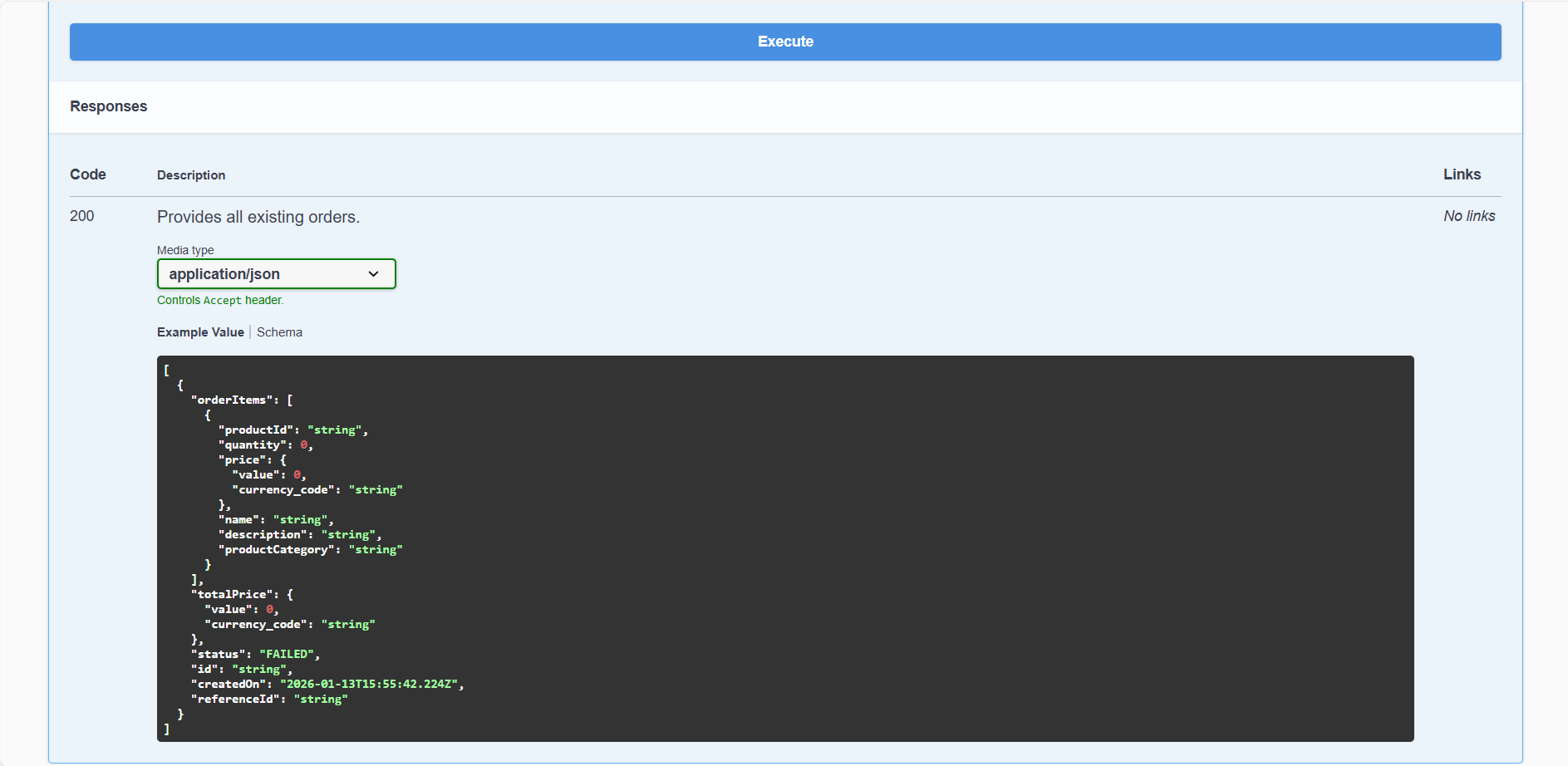 Execute API call