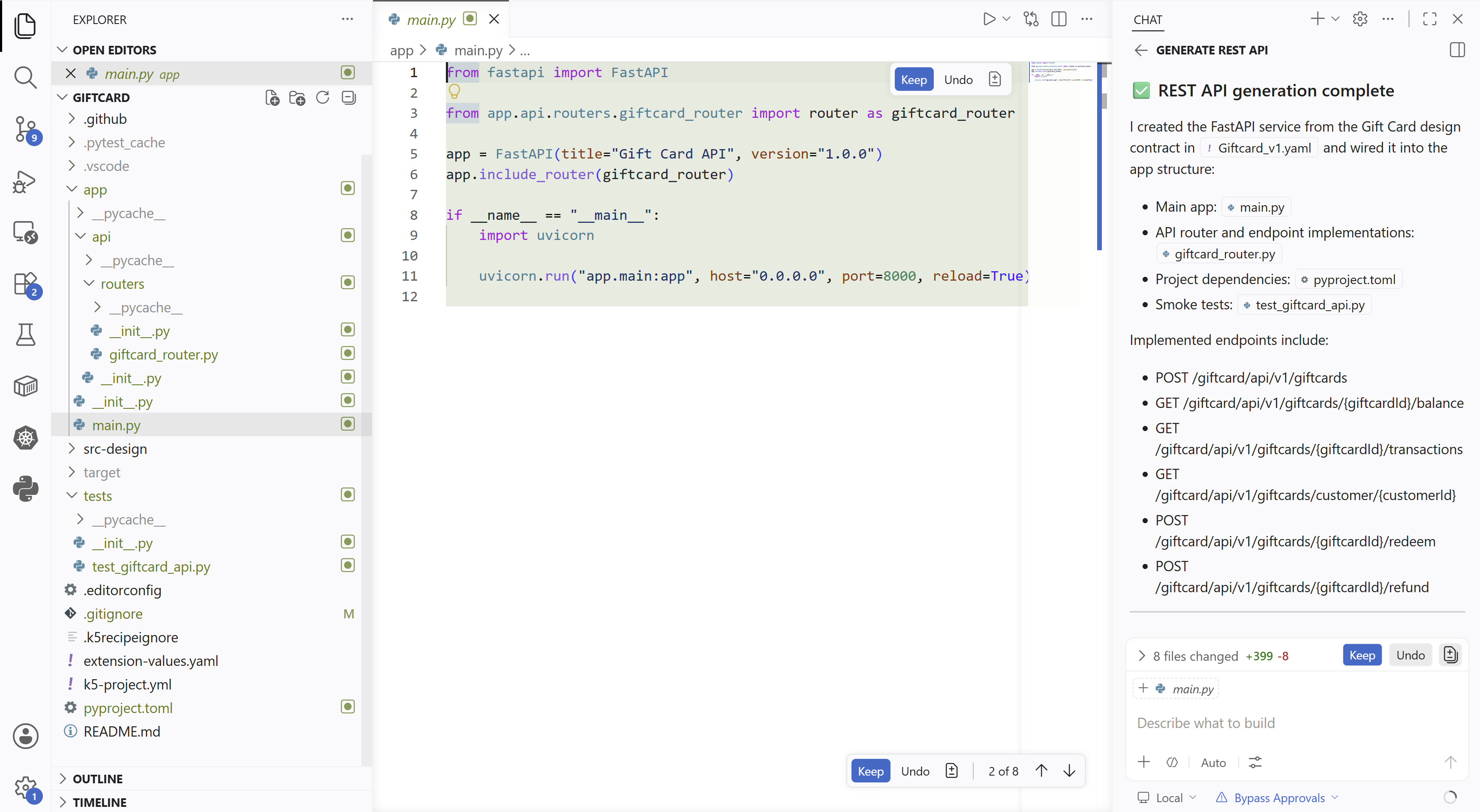 Enter prompt for code generation