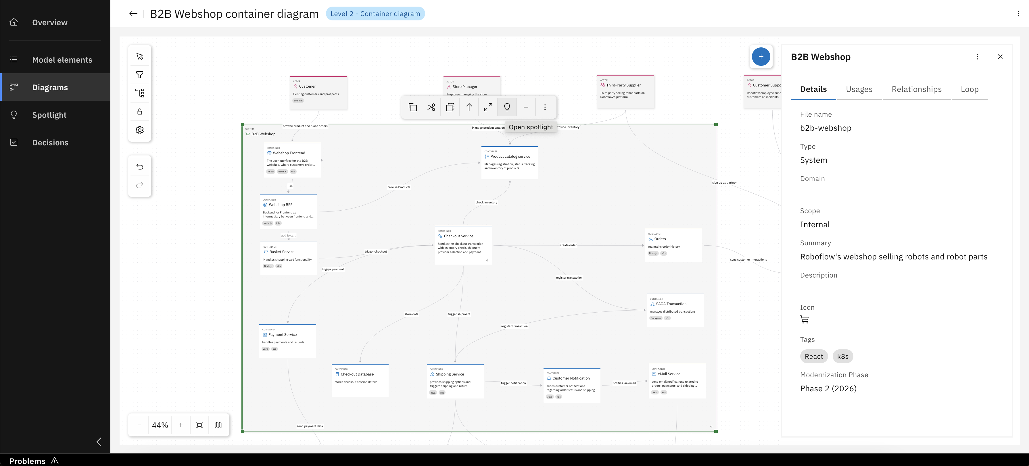 Open Spotlight for System