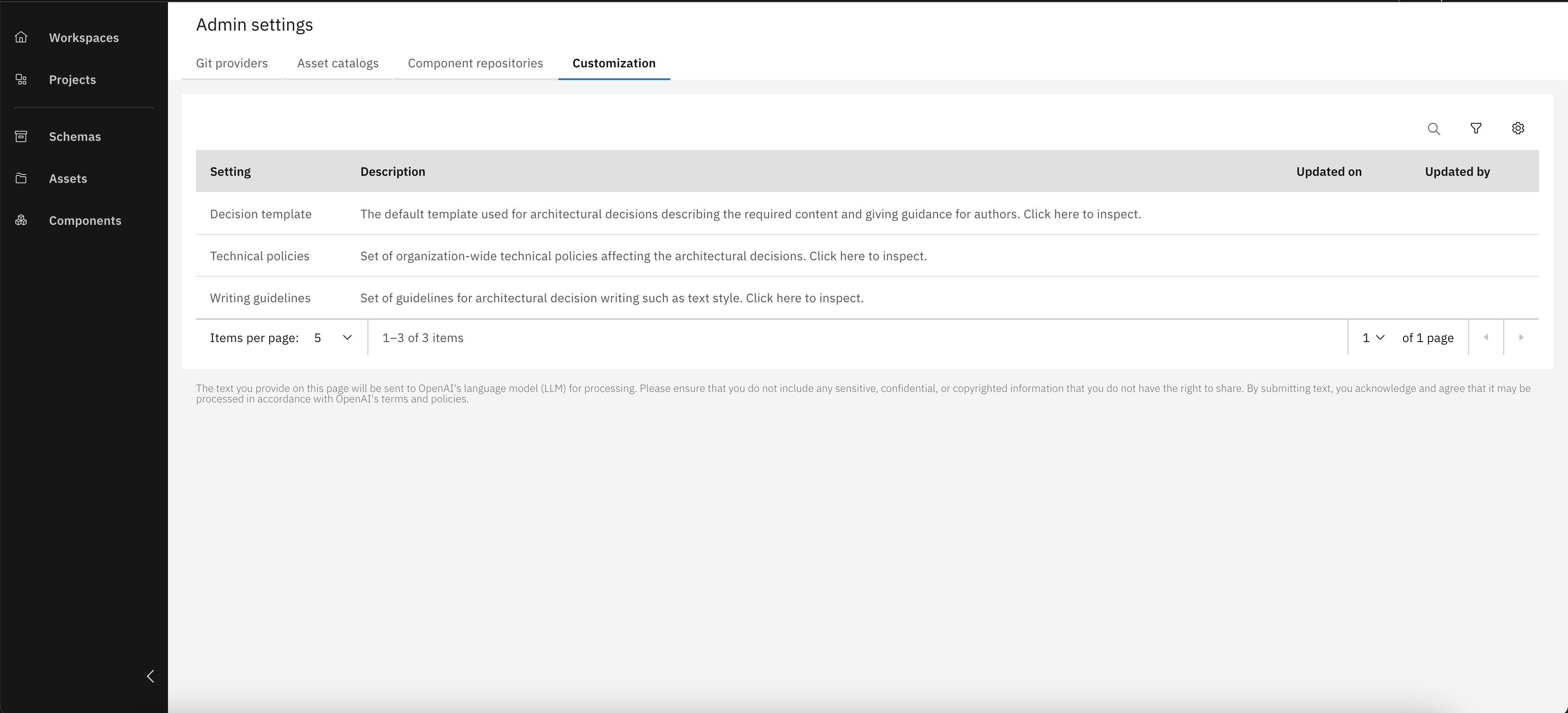 Customization Tab