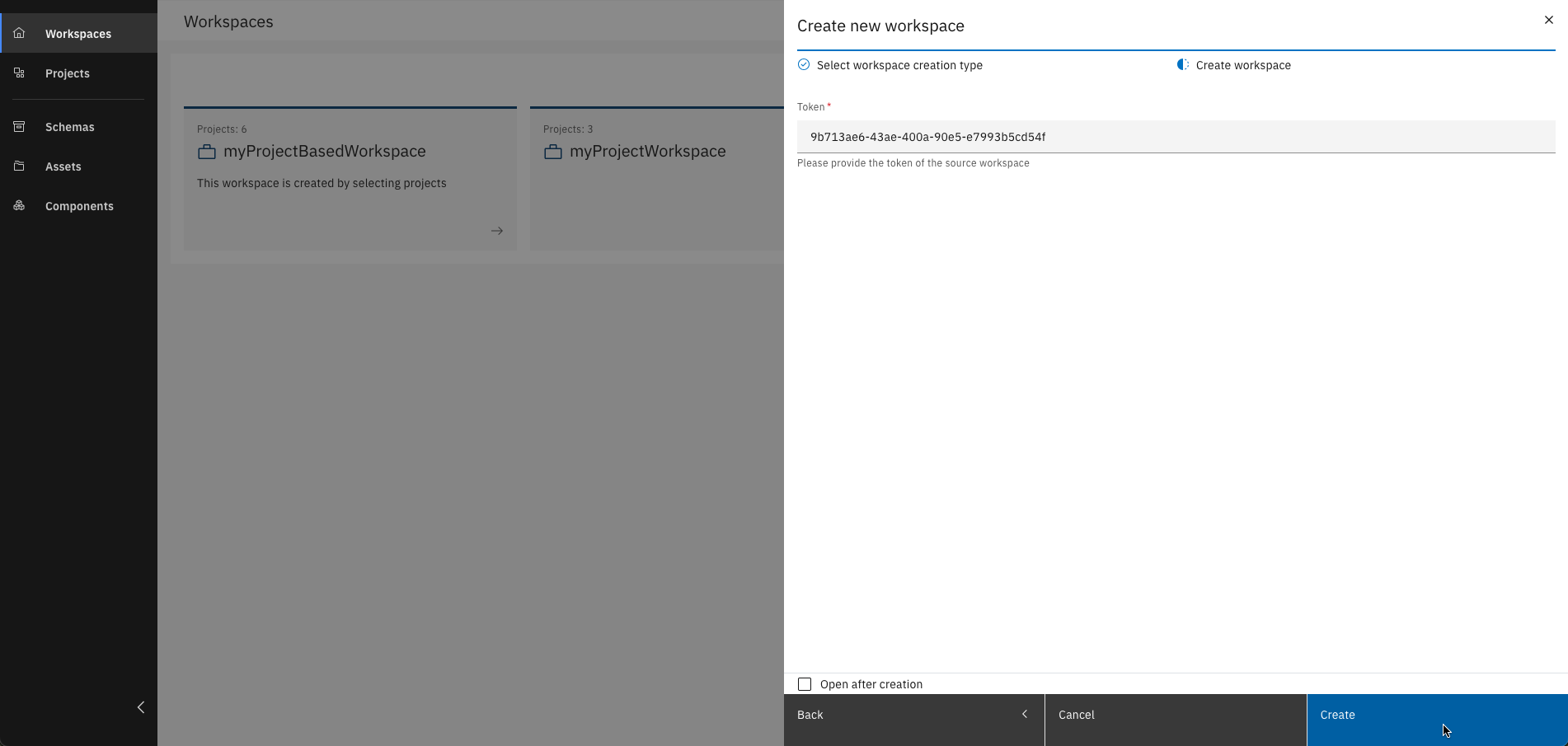 Adding of the token