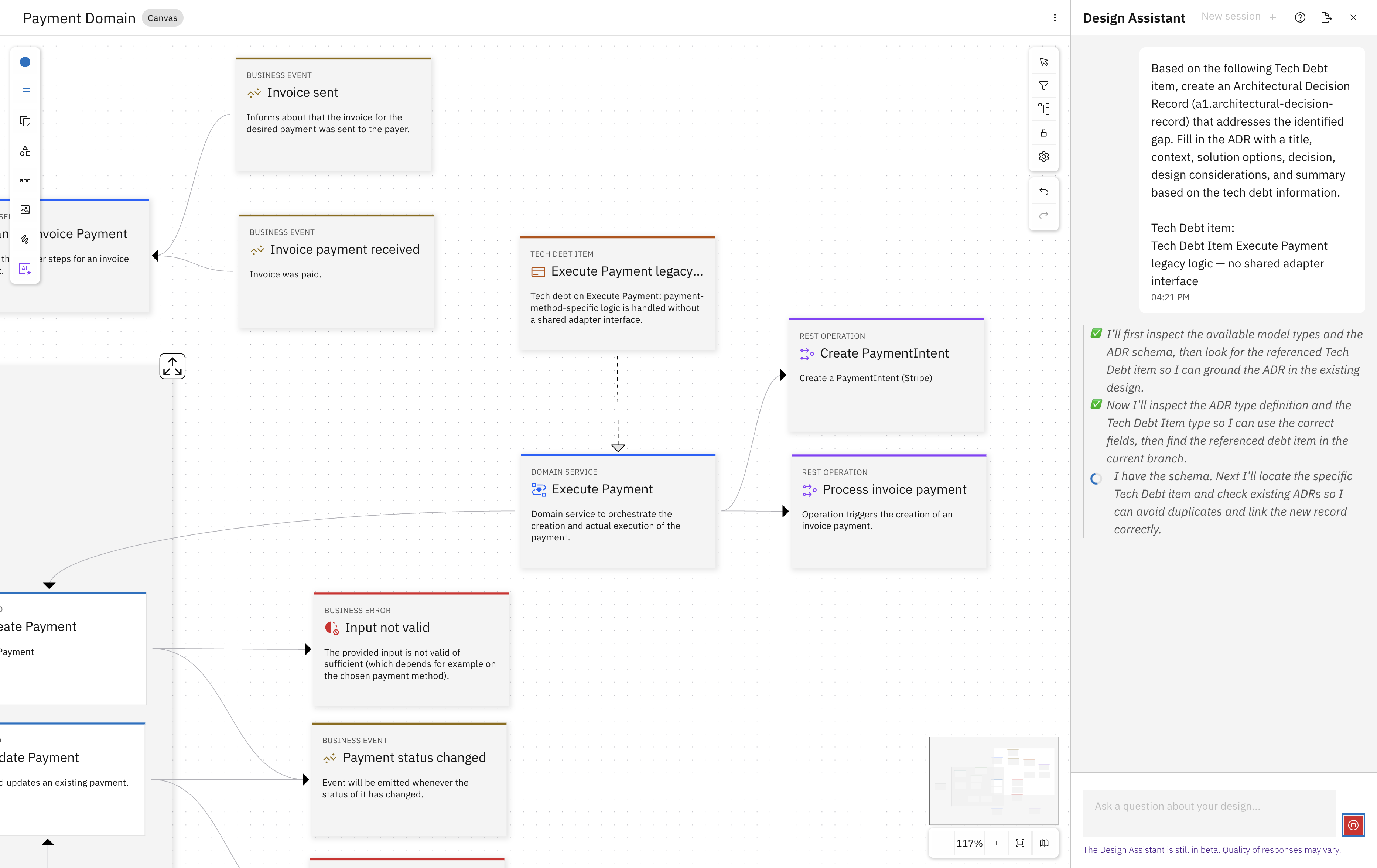 Design Assistant with Create ADR prompt pre-filled