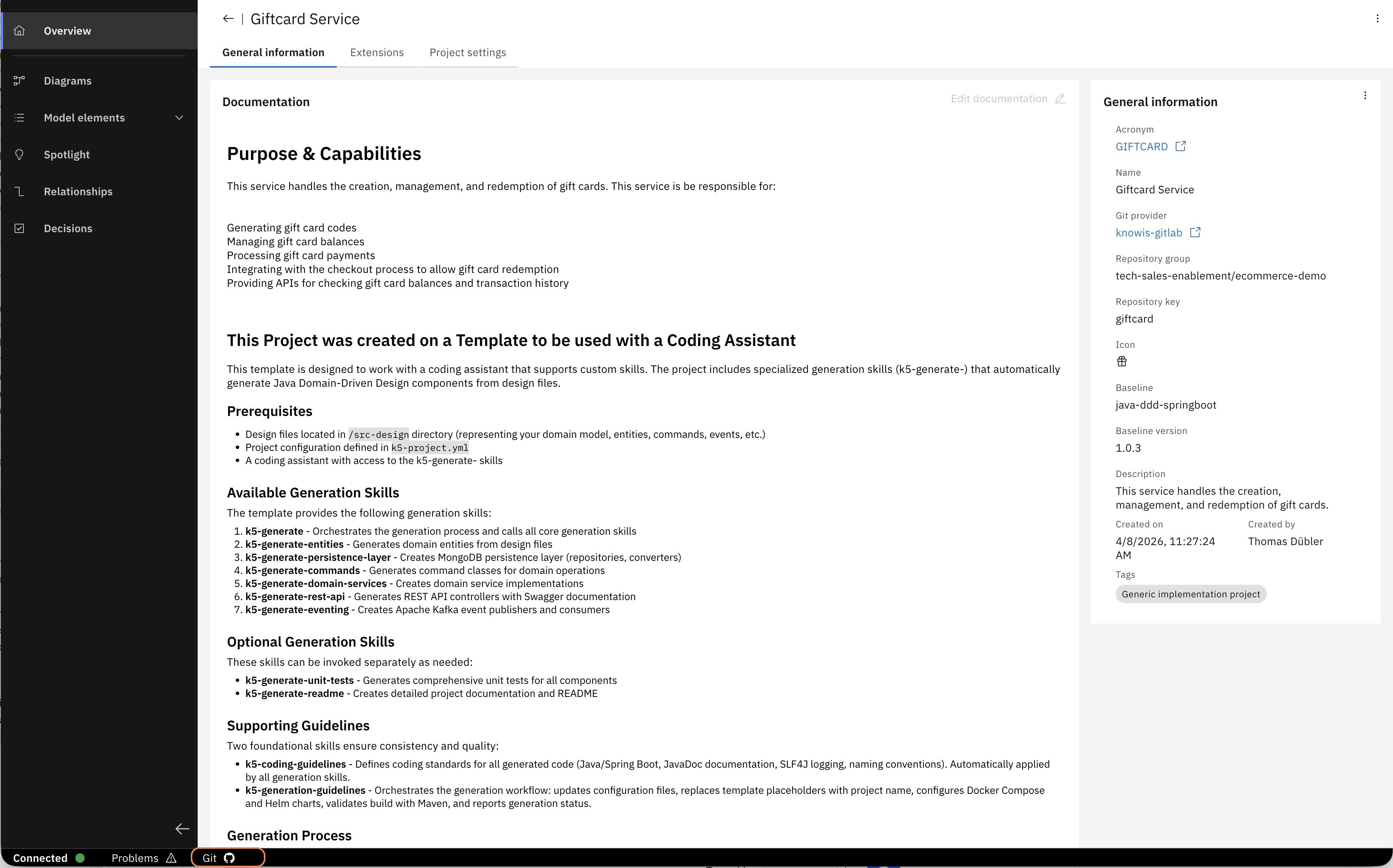 Git footer