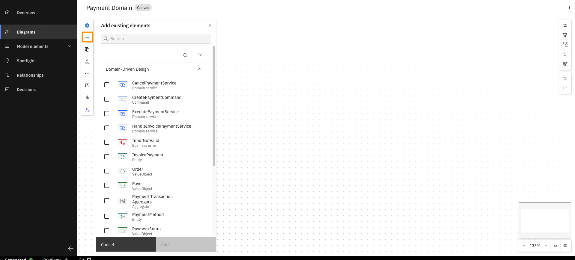 Navigate to model elements