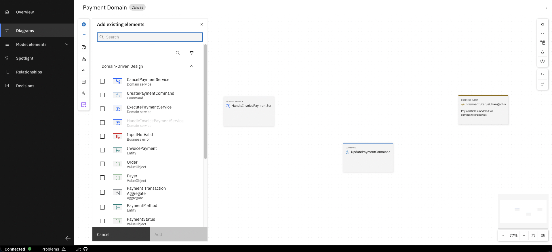 Navigate to model elements
