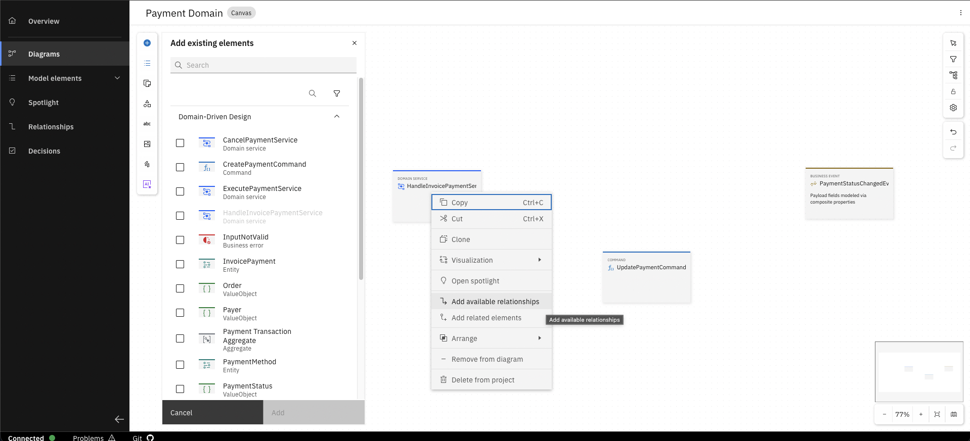 Navigate to model elements
