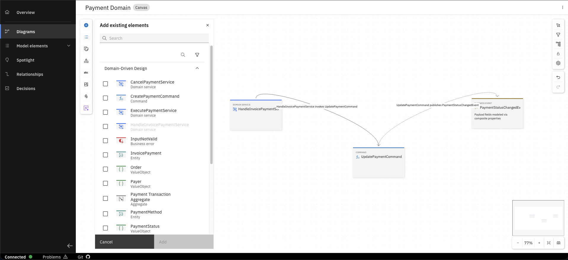 Navigate to model elements